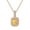 Yellow, variant on Guodhu Sparkling Cubic Zirconia Square Cut Pendant Necklace Birthstone Rose Gold Plated Necklace Jewelry for Women or Teens