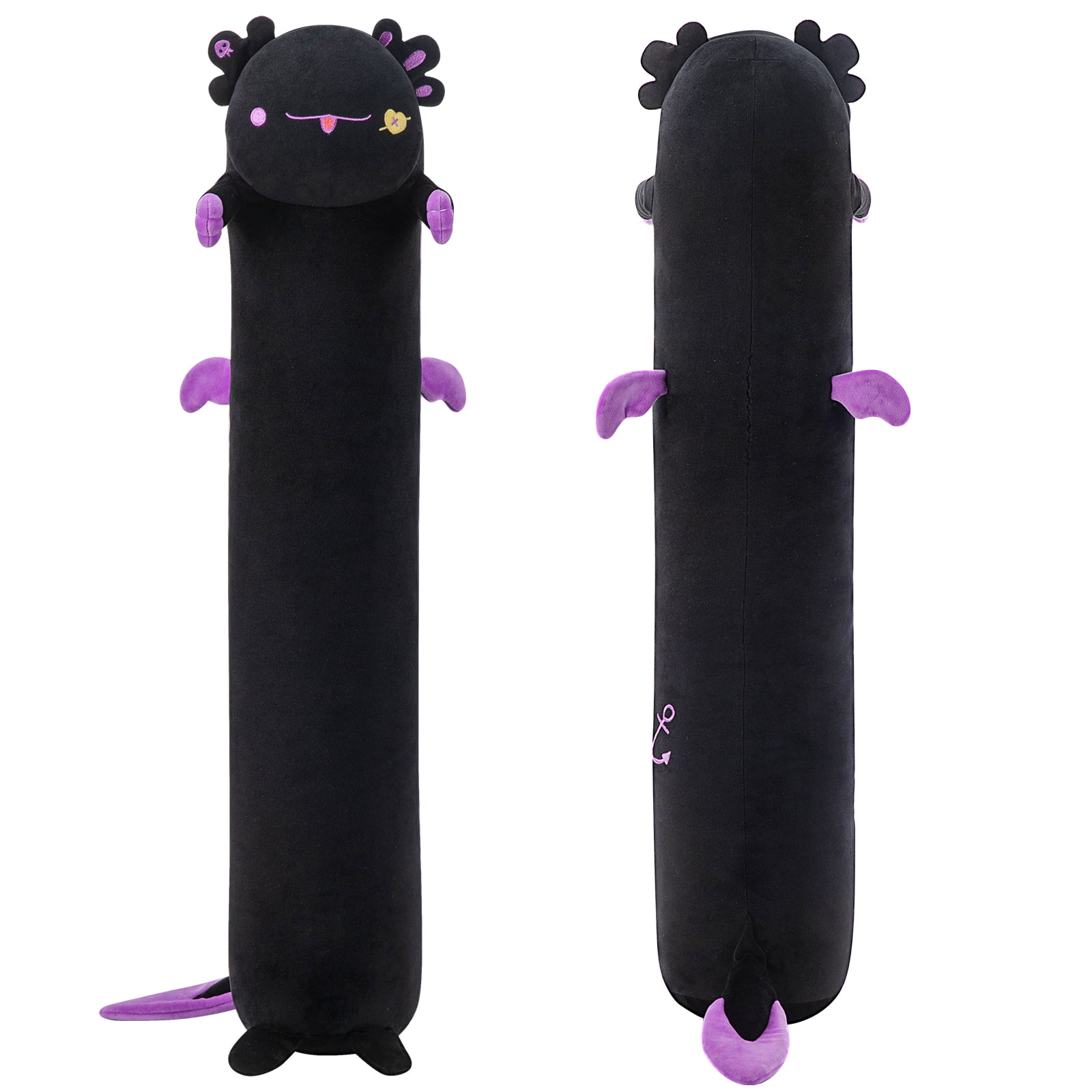 Mewaii 43" Black Cotton Axolotl Stuffed Animals Axolotl Pillow, Kawaii