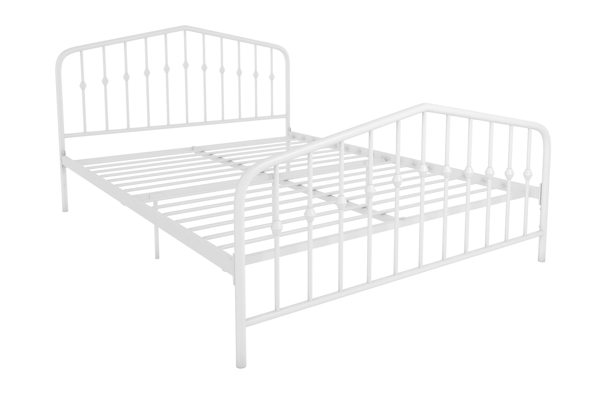 Novogratz Bushwick Metal Bed, Full, Off White