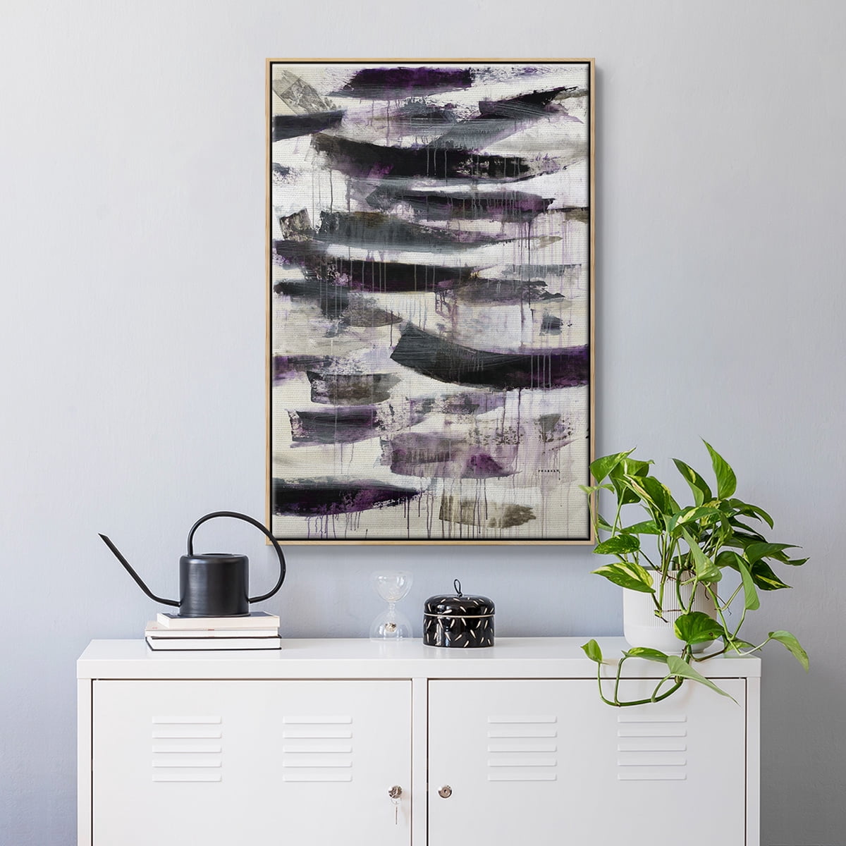 Helix #2 Framed Premium Gallery Wrapped Canvas - Ready to Hang - 27 x 41 - Natural Wood Floating Frame