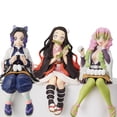 thumbnail image 2 of Anime Demon Slayer PVC figura de acción Nezuko Tanjirou Shinobu Zenitsu Hashibira Inosuke comer bolas de arroz Kimetsu No Yaiba muñeca juguetes qiuyongming unisex, 2 of 2