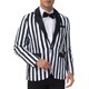 thumbnail image 5 of Blazer a rayas INSPIRE CHIC para hombre, chaqueta de traje de color contrastante de un solo botón, negro y blanco, 5 of 5