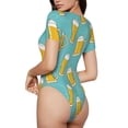 thumbnail image 3 of Naloa Beer Women's Short-Sleeved Onesie, One-Piece Swimsuit for Parties, dates, clubs - Medium, 3 of 9