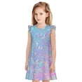thumbnail image 1 of Vsdgher Nuisettes Fantaisie Dégradé pour Filles Robe de Nuit Manches Courtes à Volants Pyjama pour Fête Pyjama-TG, 1 of 6
