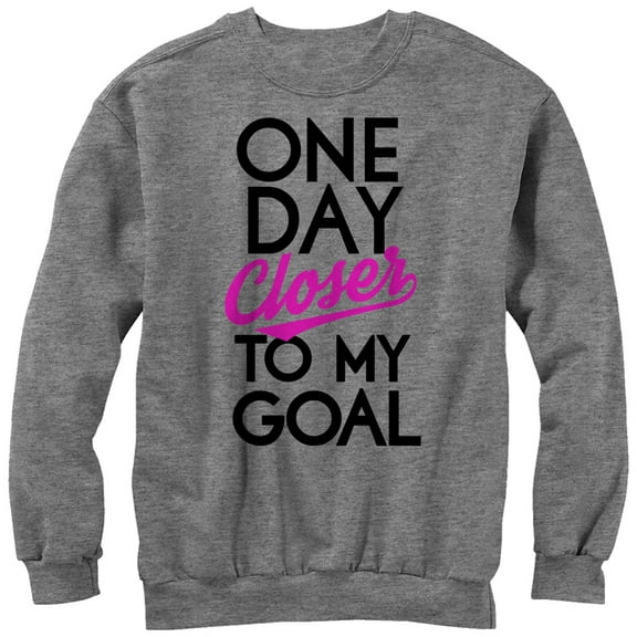 Women's CHIN UP One Day Closer to My Goal Sweatshirt Athletic Heather Medium