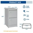2 Drawers Vertical File 17.8" Deep Lockable Filing