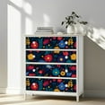thumbnail image 3 of Peel and Stick Wallpaper Contact Paper Floral Daisy Modern Red Yellow Blue Daisies Red Flowers Yellow Flowers Self Adhesive and Removable 17.7in x 118in, 3 of 8