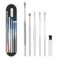 thumbnail image 2 of Ear Cleansing Tool Kit Spring Ear Wax Cleaner Tool Ear Picks Curette With Storage Box And Cleaning Brush For Adults And Kids (1 In 6 Piece Set),Silver Ear Sheath, 2 of 8