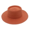 thumbnail image 3 of AirLoni Sun Hat For Women Wide Brim Straw Lightweight Breathable Solid Color Headwear for Outing Dome French Style Flat Top Hat Brown,One Size, 3 of 3