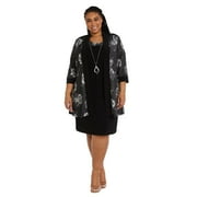 Two-Piece Printed Jacket and Dress Set - Plus