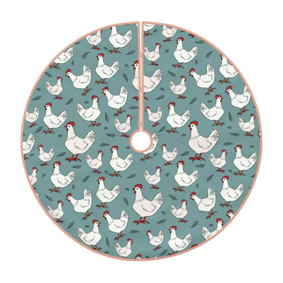 Rateoe Funny Chicken Pattern Christmas Tree Skirt with Ties , Christmas Tree Decorations, Farmhouse Christmas Decor Xmas Holiday Decorations-30"