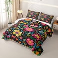 thumbnail image 3 of Homewish Boho Watercolor Floral Twin Quilt Set,Peony Daisy Flower Twin Coverlet Set,Multicolor,2-Piece, 3 of 7