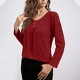 thumbnail image 3 of Camisas de Manga Corta para las Mujeres Casual Color Sólido Blusas Plisadas, Moda Cuello Redondo Tops de Verano para la Fiesta, 3 of 8