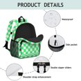 thumbnail image 4 of Green and White Checkered Pattern Backpack for School, Cute School Bag with Adjustable Shoulder Straps and Padded Back, 15"x11.42"x5.5", 4 of 5