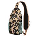 thumbnail image 1 of Sac à Dos à Bandoulière Nautique Vintage Sable et Océan avec Imprimé d'Étoile de Mer et d'Hippocampe, Sac de Jour Léger à Porter en Travers, Sangle Ajustable, Multiples Compartiments pour l'Extérieur et la Plage, 1 of 6