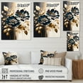 thumbnail image 4 of Designart Blue And Gold Zinnia Flowers V Canvas Wall Art, 4 of 5