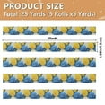 thumbnail image 3 of 5 Rolls Christmas Ribbon 1.5 inch Wide Decorative Ribbon for Gift Wrapping and Holiday Decorations Yellow and White Chrysanthemum, 3 of 7