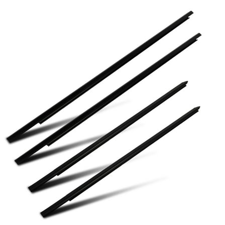 cciyu 4PCS Black Window Molding Trim Compatible with 2009-2021 For Dodge For Ram OEM 55112376AH 55112377AH 55372138AH 55372139AH – Noise Reduction & Leak Proof