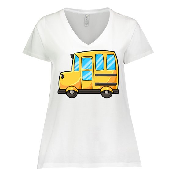 Inktastic Cute School Bus Women's Plus Size V-Neck T-Shirt