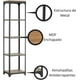 thumbnail image 5 of Librero y Repisa FRATELLO MUEBLES en Estilo Industrial Organizador de 4 Secciones Estructura de Metal Acabado en Nogal, 5 of 7
