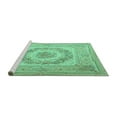 thumbnail image 2 of Ahgly Company Machine Washable Indoor Rectangle Medallion Turquoise Blue French Area Rugs, 2' x 3', 2 of 4