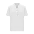 thumbnail image 5 of Ashirexll Short Sleeve Shirts for Women, Solid Color Short Sleeve Button V-Neck Pullover Casual Blouse, 5 of 7