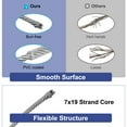 thumbnail image 3 of 1/4" 10ft 304 Stainless Steel Cable Wire Rope 7 x 19 Strands Coated Aircraft Wire for Outdoors Decking, 3 of 5