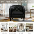 thumbnail image 5 of Villeston PU Leather Barrel Club Chair with Nailheads Armchair for Living Room, Bedroom, Waiting Room - Black, 5 of 6