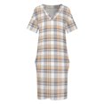 thumbnail image 4 of Vestido holgado con bolsillos y cuadros ligeros inspirados en Auburn, conjuntos elegantes para mujer, ropa de mujer, vestidos de fiesta para mujer, 4 of 7
