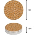 thumbnail image 1 of FMSHPON Orange Flower Pattern Texture Set of 6 Round Coaster for Drinks, Absorbent Ceramic Stone Coasters Cup Mat with Cork Base for Home Kitchen Room Coffee Table Bar Decor, 1 of 6