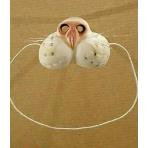 Rubber White Cat Nose on Elastic Band Funny Animal Pet