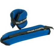 Valor Fitness Ankle or Wrist Weights -2 lb Each - Pair - Adjustable Velcro Straps - Strength Building Workout -EA-10