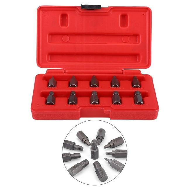 10 Pcs Screw Extractor Set And Damaged Screw Remover, 3.2-10.3mm Stripped Screw Extractor Broken Water Pipe Remover Set For Rust Damaged Studs Remover Out