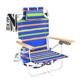 Beach Chair Beach Chairs for Adults w Cooler Umbrella Compact High Back Cup Holder Carry Bag Heavy Duty Set of 2 Yellow
