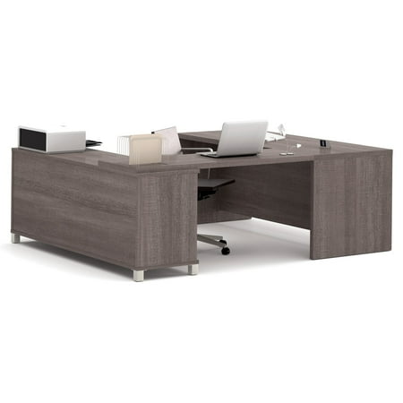 UPC: 0063753046251 | Bestar Pro-Linea U-Desk  Bark Grey