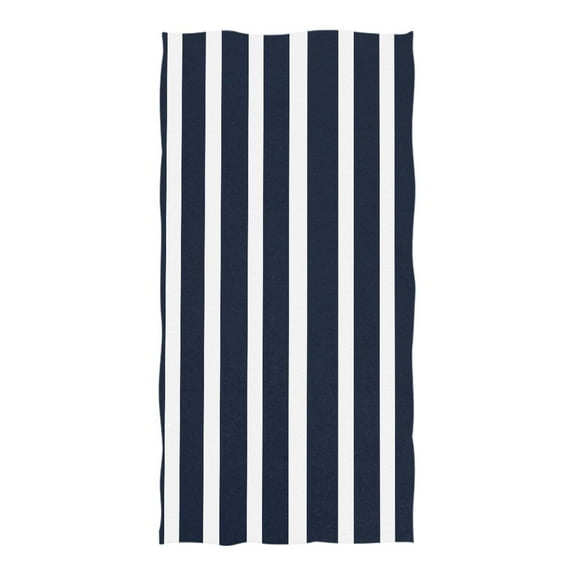 Oversized Beach Towel Extra Large Absorbent Microfiber Bath Towels Soft Quick Drying Navy Blue and White Striped 74"x37"