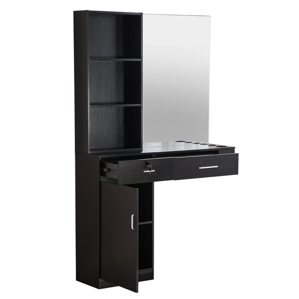 BarberPub Wall Mount Hair Styling Barber Station W/Mirror Beauty Salon
