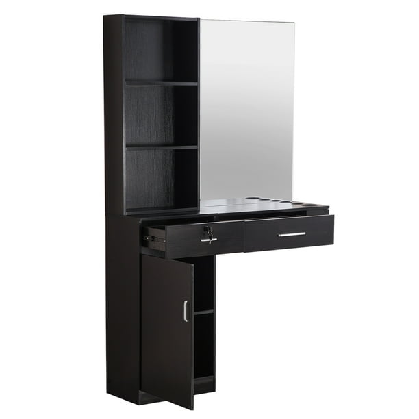 BarberPub Wall Mount Hair Styling Barber Station W/Mirror Beauty Salon