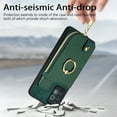 thumbnail image 2 of Feishell for Samsung Galaxy A32 5G Wallet Case, Zipper Purse with 360 Rotatable Ring Kickstand, Premium PU Leather Shockproof Magnetic Buckle Credit Card Slots Holder Phone Case for Women Men,Green, 2 of 9
