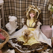 Lynn F 1/4 BJD Lolita Doll - Poseable Bariy Body Full Set Yellow Fashion Dolls
