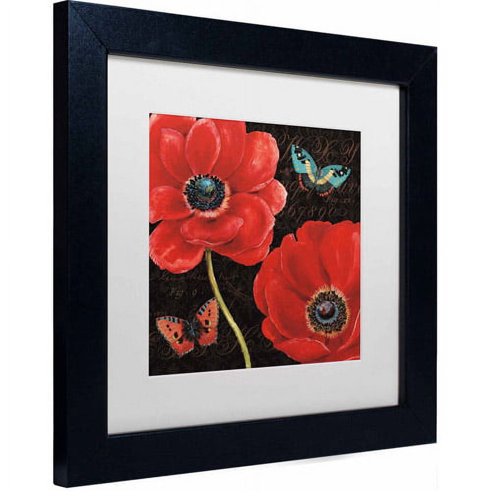 Trademark Fine Art "Petals and Wings II" Canvas Art by Daphne Brissonnet, White Matte, Black Frame