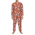 thumbnail image 3 of Picia Cute Poodle Dog Pattern Men’s Long-Sleeve Sleepwear Set - Soft 2-Piece Loungewear with Pockets, Comfy PJs for Relaxing Nights-Large, 3 of 7