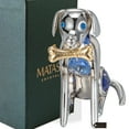 thumbnail image 1 of Chrome Plated Silver Dog and Bone with Blue Crystals by Matashi, 1 of 5