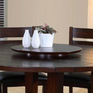Wood Very Dark Espresso Lazy Susan Turntable Tray 21" Home Supply Maintenance Store, Dark brown finish By HOME-APP