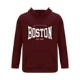 thumbnail image 5 of Valora Men's Suits For Casual Wear Loose Fit With Letter Print Design For Fall And Winter Easy To Clean Stylish Comfort Any Occasion Wine 2XL, 5 of 5