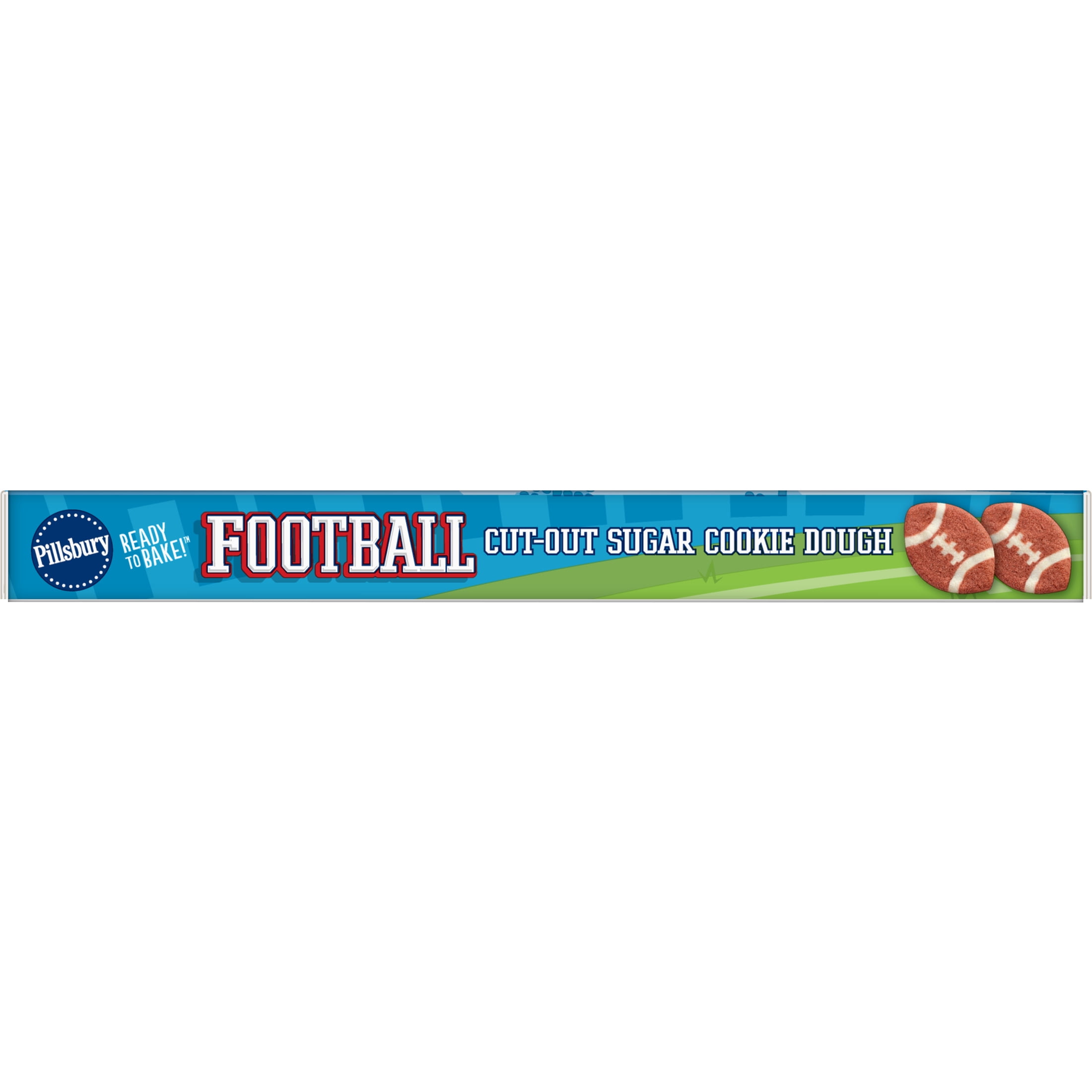 Pillsbury Ready to Bake! Football Cut-Out Sugar Cookie Dough, Makes 20 Cookies, 7.2 oz