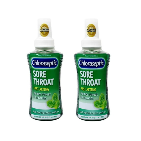Chloraseptic Sore Throat Spray Menthol - 6 Oz, 2 Pack