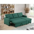 thumbnail image 5 of Devion Furniture Polyester Fabric Reversible Sleeper Sectional Sofa-Green, 5 of 8