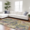 thumbnail image 6 of 6' Pastel Ivory Hand Tufted Tropical Plants Round Indoor Area Rug, 6 of 8