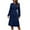 Blue, variant on IROINNID Long Sleeve Dress for Women Mid-Length Shirt Dress New Fall and Winter V-Neck Long Sleeve Print Dress,Blue
